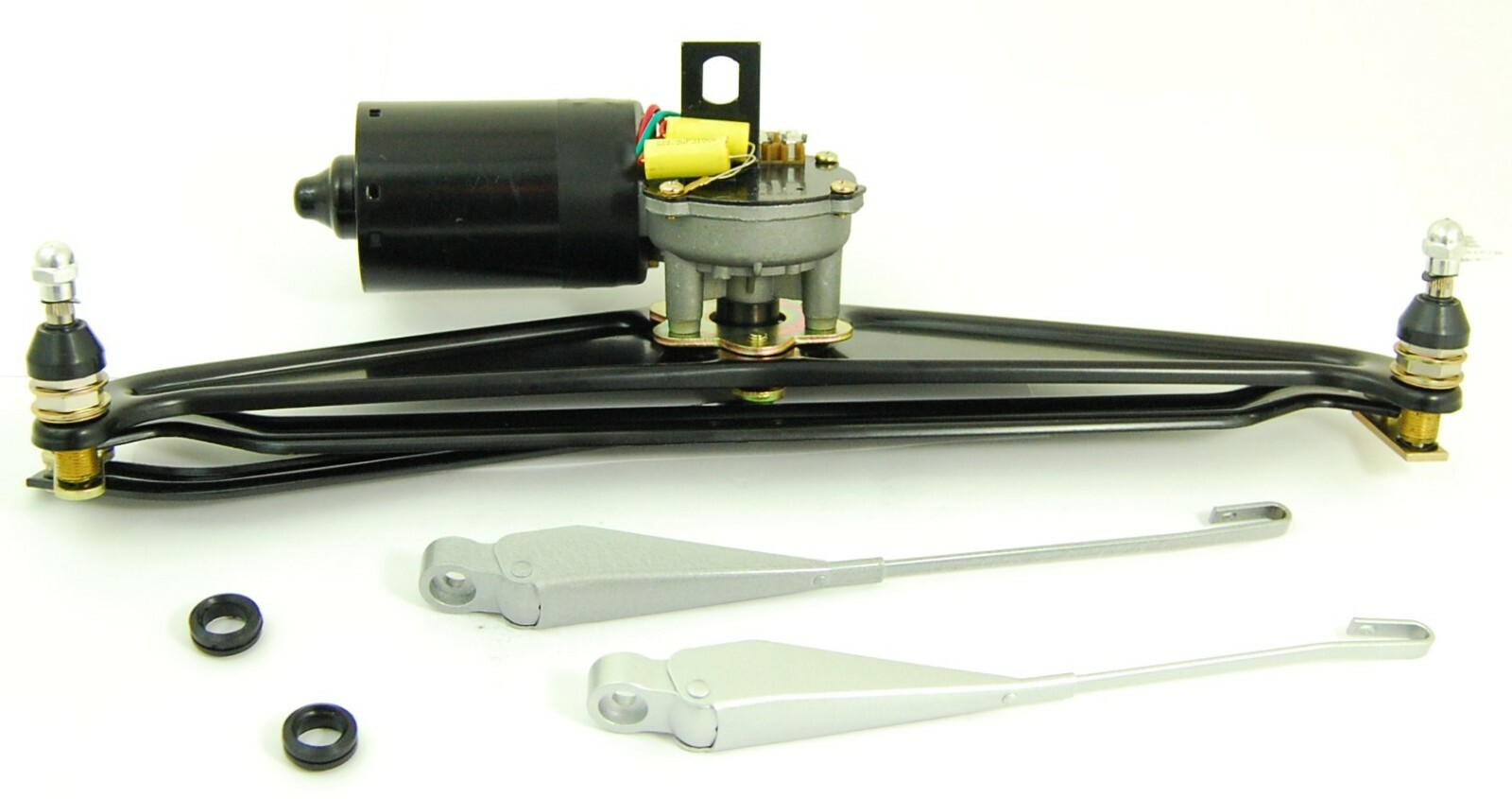 Wiper Motor Assembly Kit Silver Arms & Grommets Fits Type1 Bug & Super Beetle