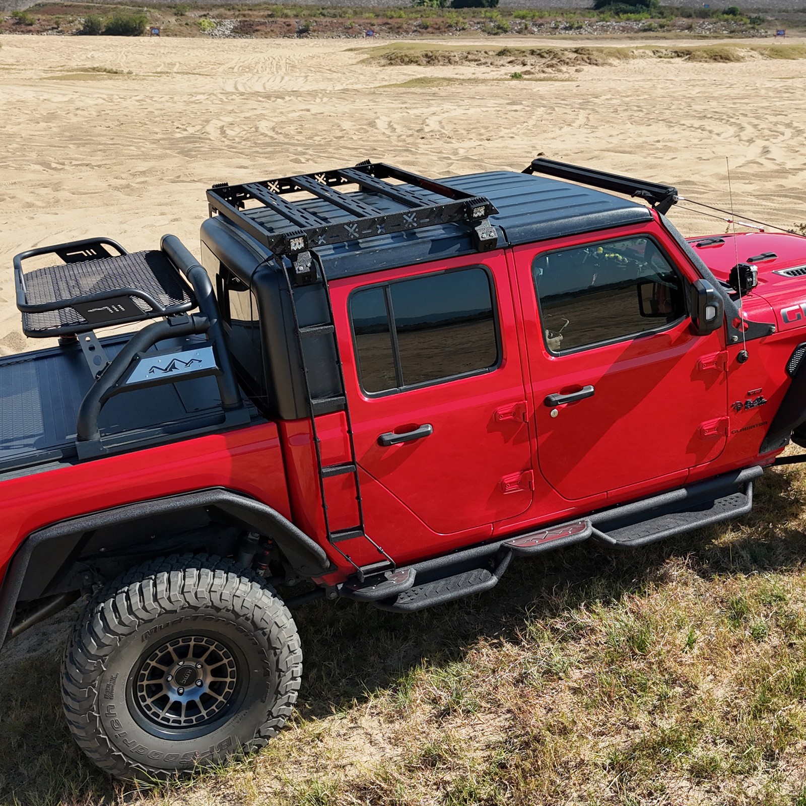 400LBS Roof Rack Cargo Basket For 2018-2026 Jeep Gladiator JT W/Ladders & Lights