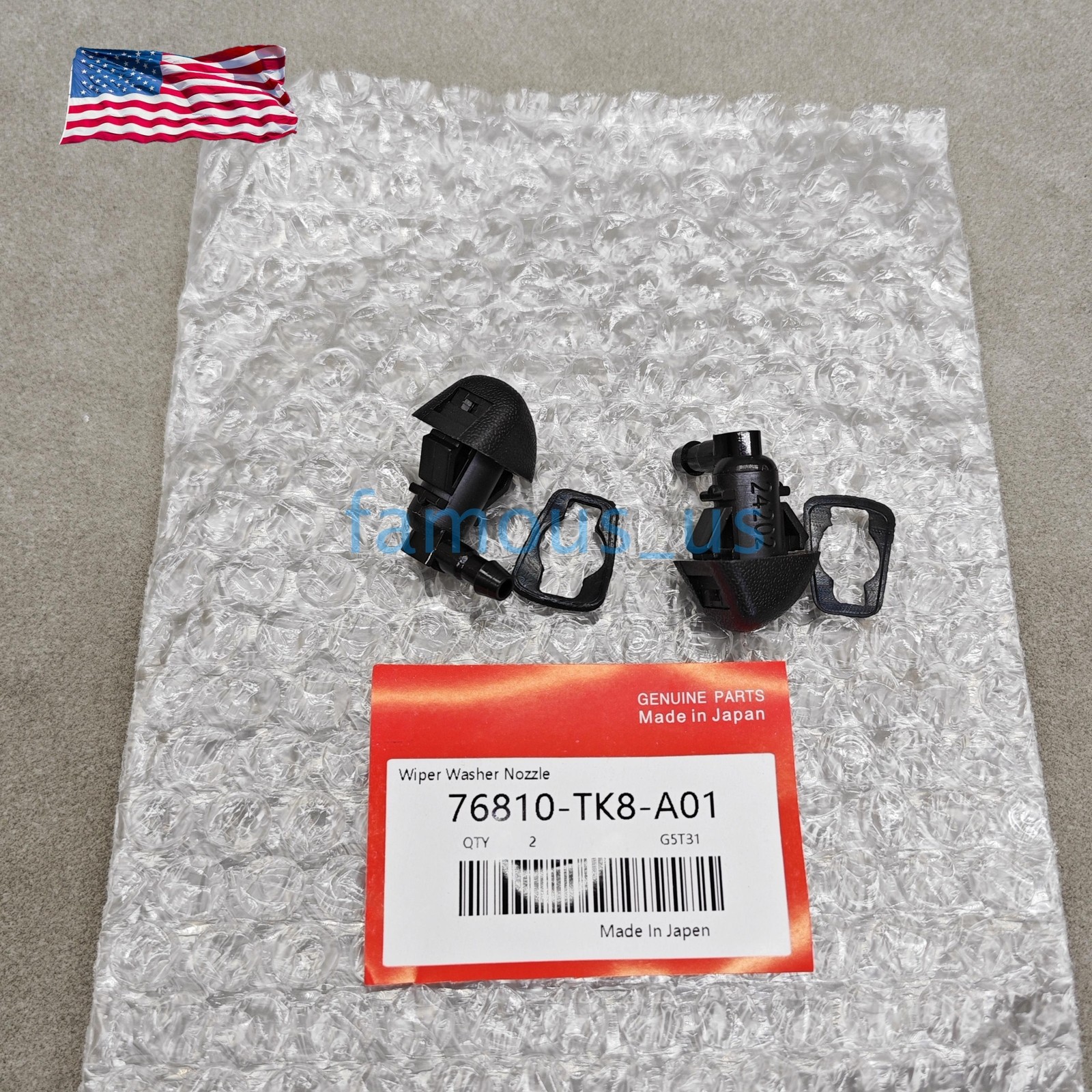 2Pcs Windshield Washer Nozzle 76810TK8A01 fits for 2011-2017 Honda Odyssey