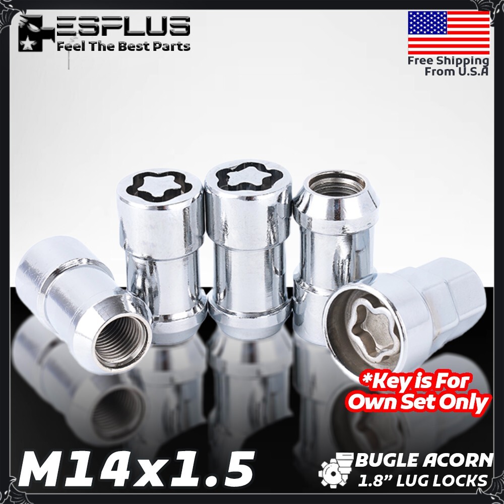 4 Pc Honda Wheel Lock W Key M14x1.5 Chrome Fits Odyssey/Passport/Pilot/Ridgeline