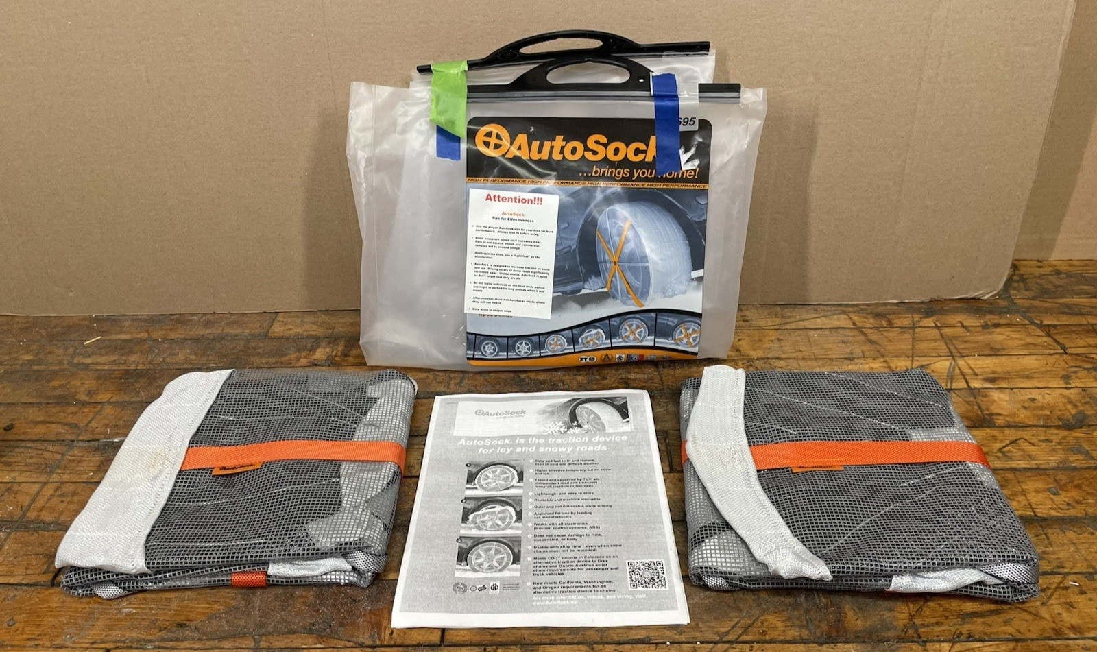 AutoSock 695 HP695 Snow Socks Tire Traction Aid Chain Alternative Pair New
