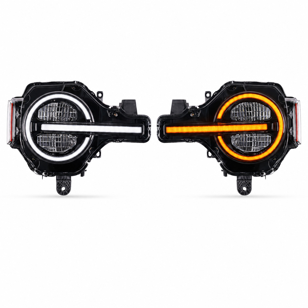 Pair Amber/White DRL LED Headlights For 2021-2026 Ford Bronco Animation Headlamp