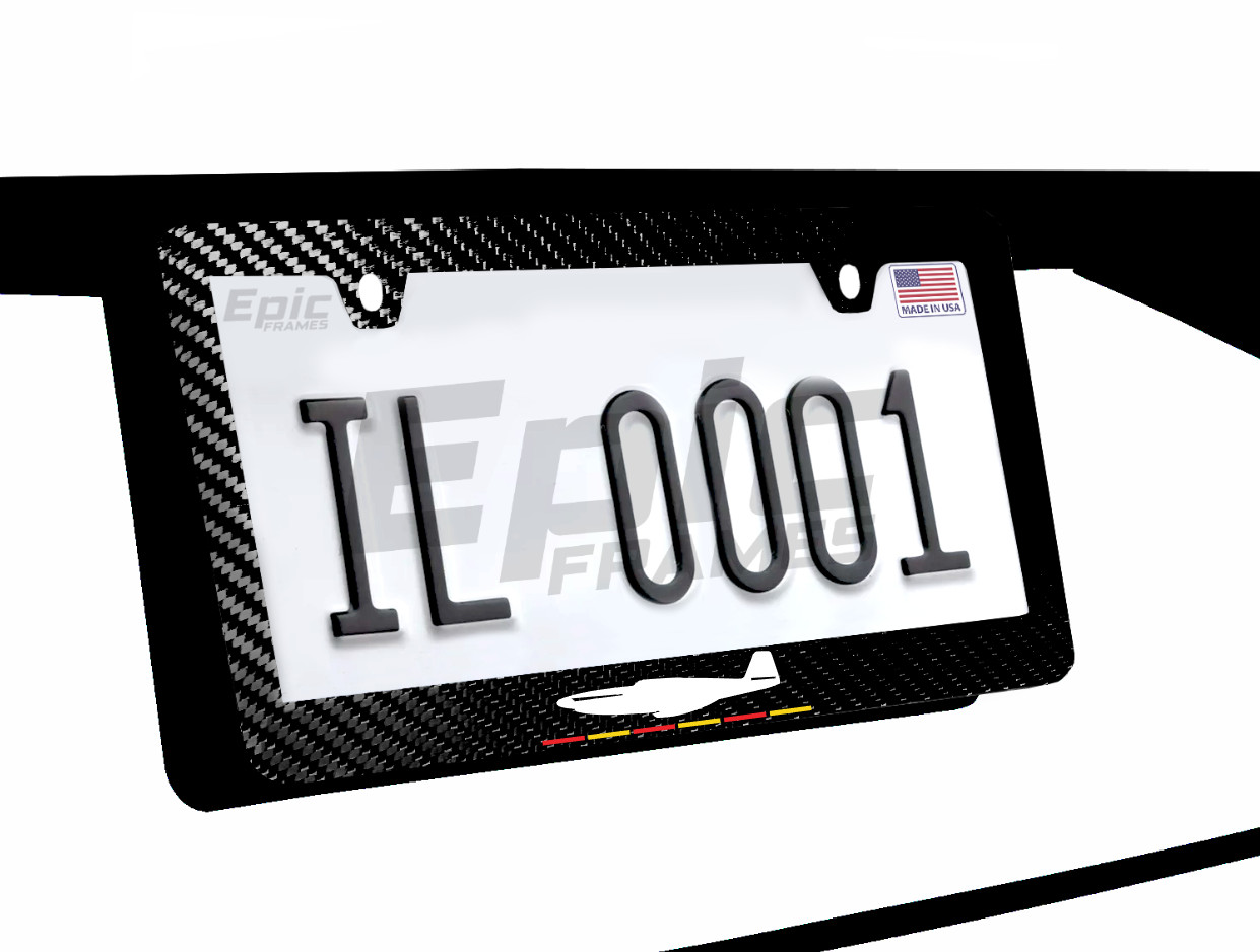 P-51 Mustang Fighter Aircraft Roush 100% Carbon Fiber License Plate Frame