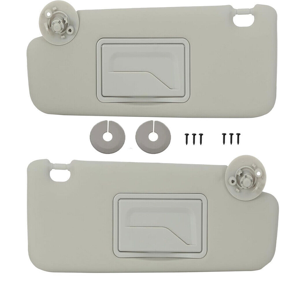 Pair Gray Driver Passenger Side Sun Visor w/Mirror For Chevrolet Cruze 2017 2018