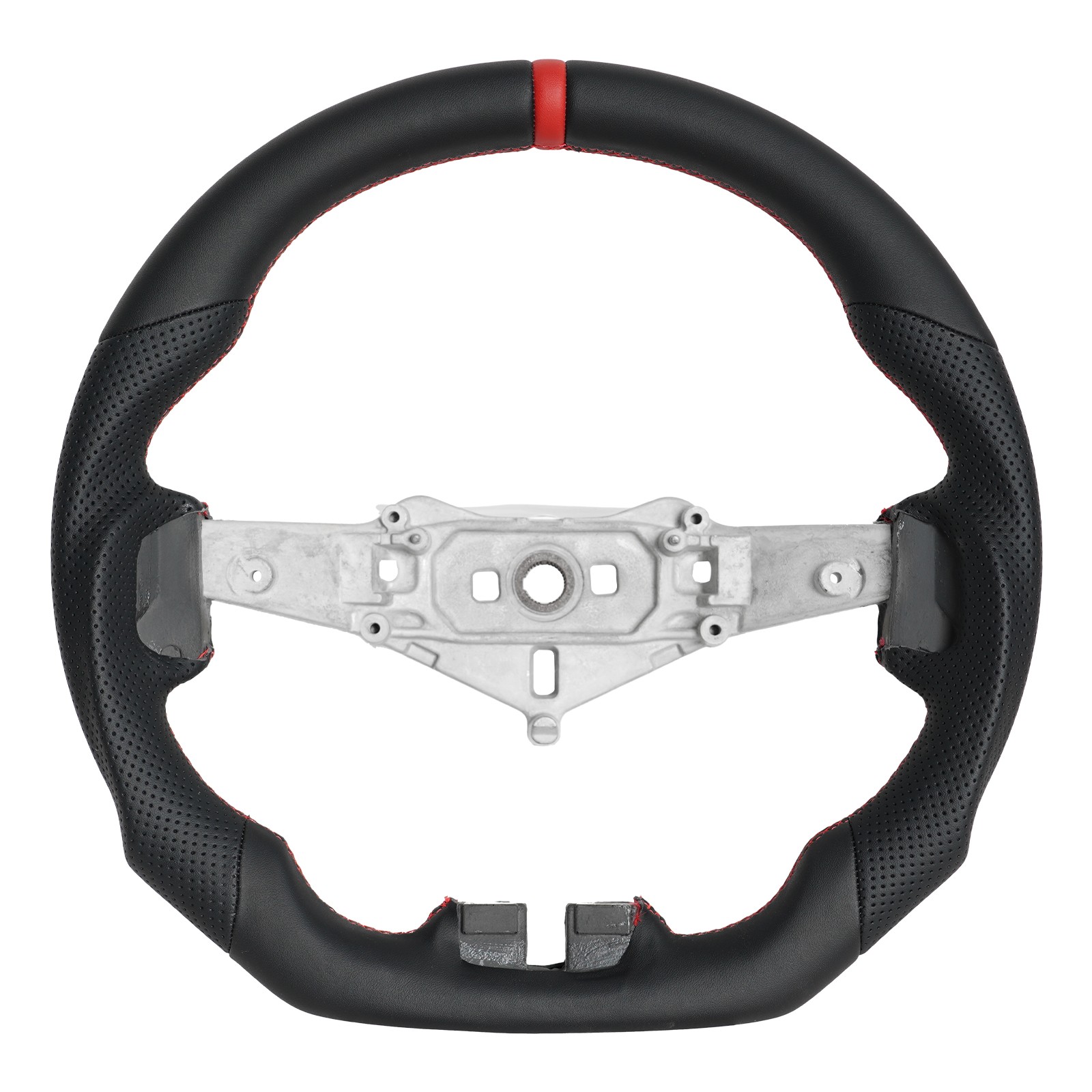 Full Leather Flat Sport Steering Wheel for Jeep Wrangler JK 2011-2017 Red Line Full Leather Flat Sport Steering Wheel for Jeep Wrangler JK 2011-2017 Red Line