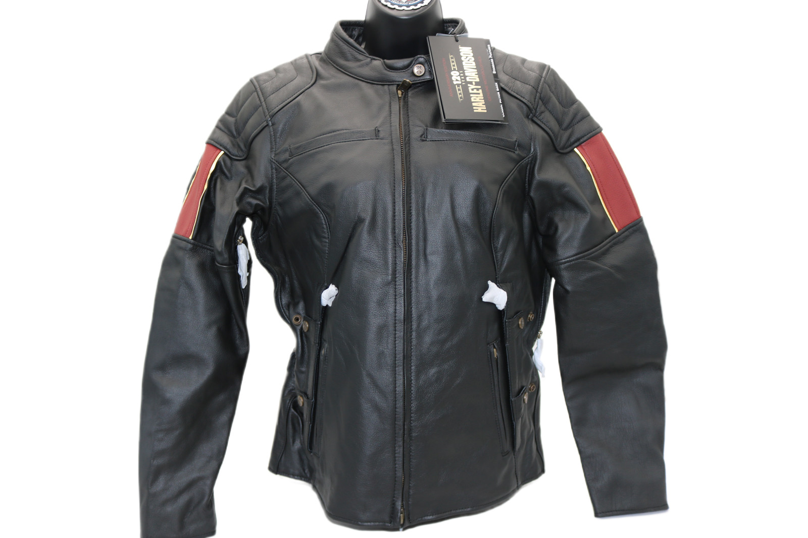 97028-23VW NWT HARLEY-DAVIDSON WOMENS LTHR JACKET NOSTALGIA TRIPLE VENT MEDIUM