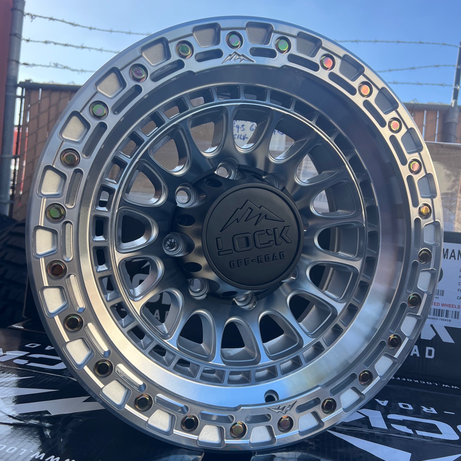 (4) 17X9 LOCK OFF-ROAD MOJAVE MACHINED (8X165.1 +1MM) SILVERADO 2500 HD SUBURBAN