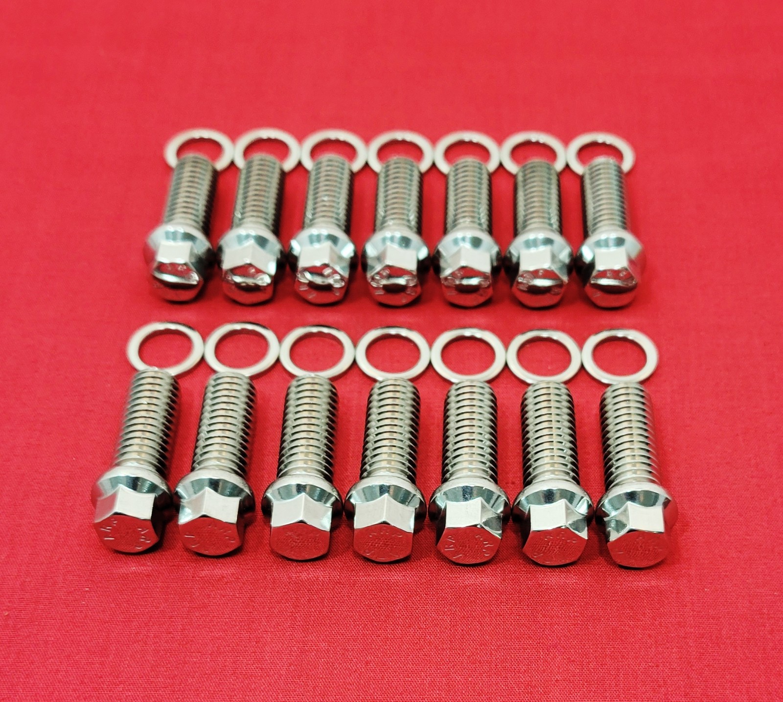 ARP GRADE 8 POLISHED STAINLESS STEEL 6 POINT HEADER (14) BOLTS KIT SET 3/8