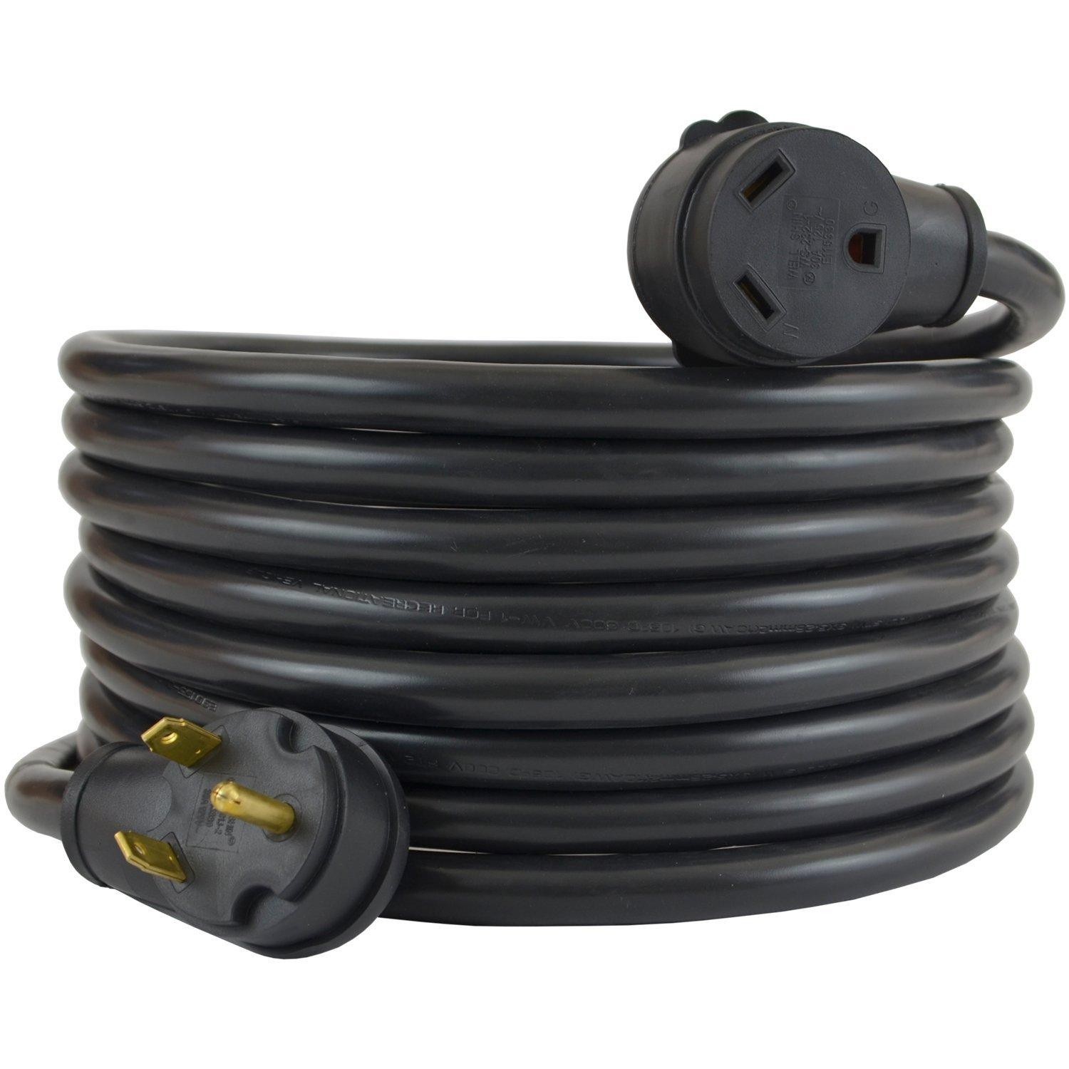 Conntek 30 Amp RV Extension Cord 50 Foot Power Supply Cable For Trailer Camper Conntek 30 Amp RV Extension Cord 50 Foot Power Supply Cable For Trailer Camper