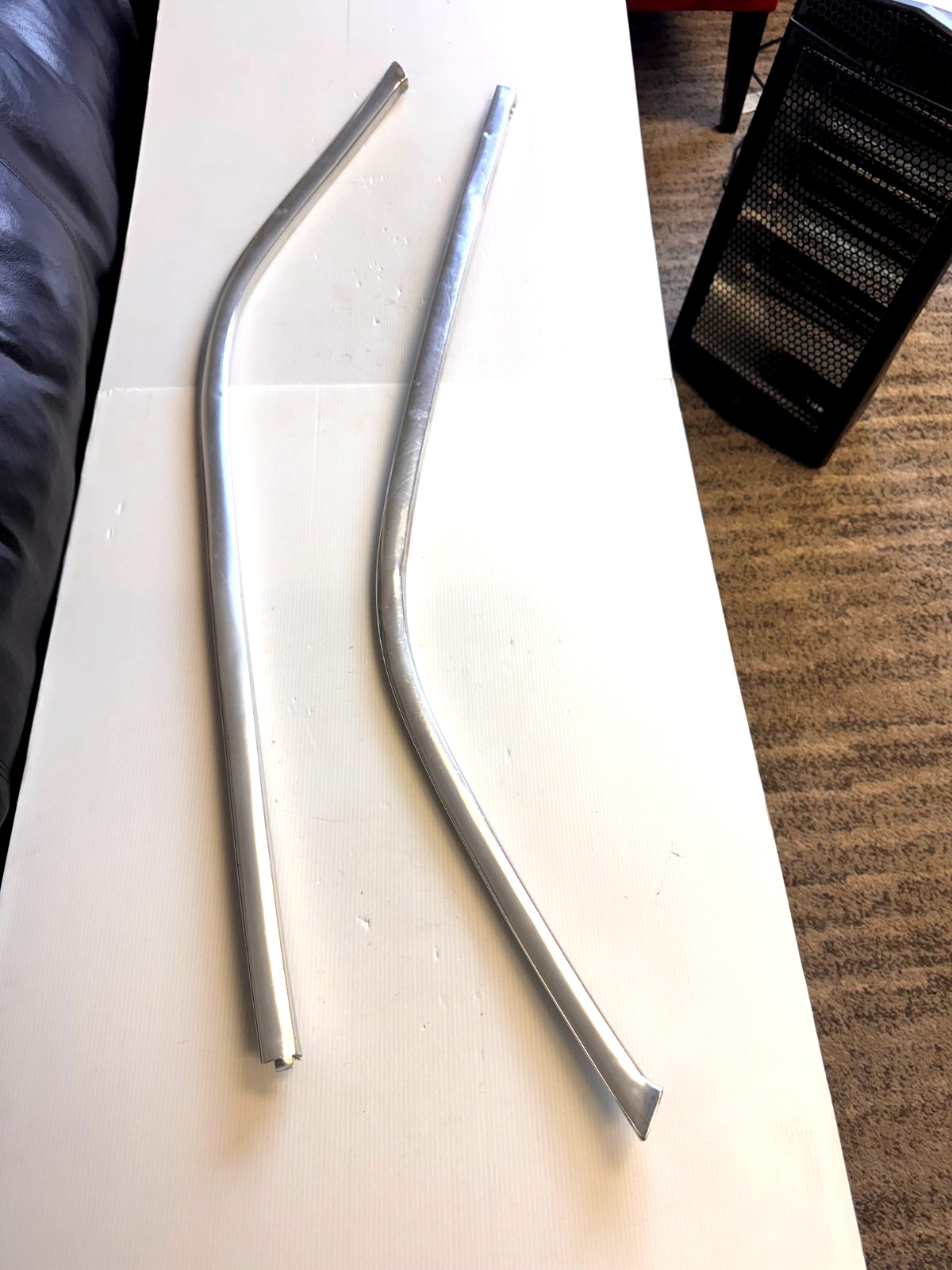 Original 1967-68 Camaro Headliner Side Trim Moldings Pair Anodized Aluminum