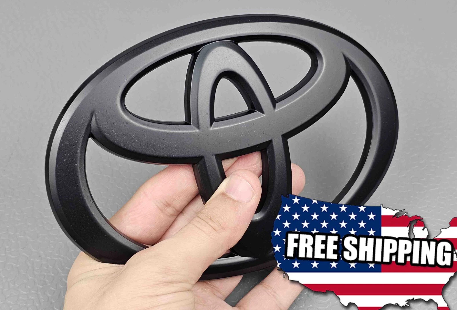 Front Grille Emblem Black For Toyota 08-22 Sequoia 07-17 Tundra👑 16-17 Tacoma👑