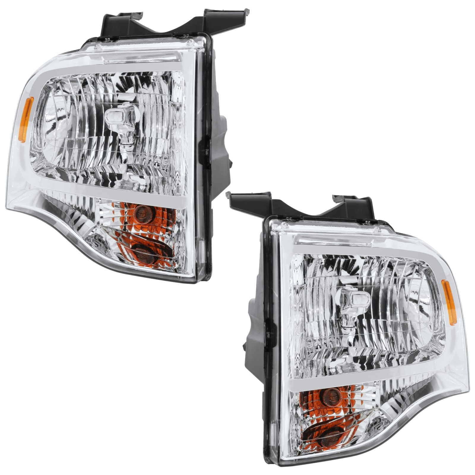 Chrome Housing Amber Corner Headlight Headlamps For 2007-2014 Ford Expedition Chrome Housing Amber Corner Headlight Headlamps For 2007-2014 Ford Expedition