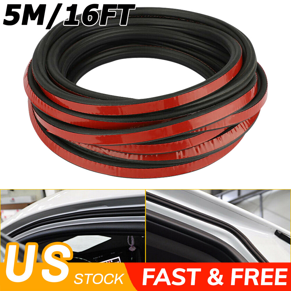 Universal Car Door Rubber Weather Seal Hollow Strip Weatherstrip 16FT 5M L-Shape