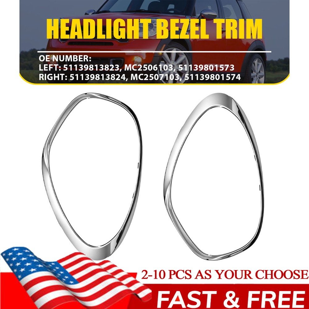 2-10X Front Headlight Bezel Trim Ring For Mini Cooper Countryman Paceman 2011-16