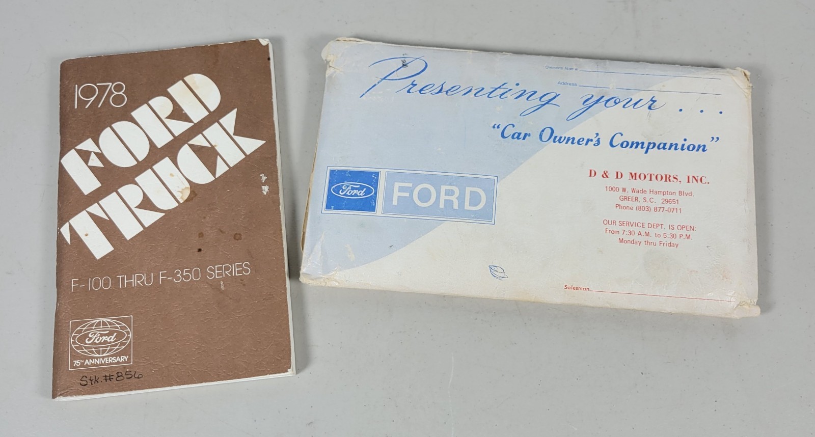 Vintage 1978 Ford Truck Owner’s Manual F-100 F-350 75th Anniversary Edition