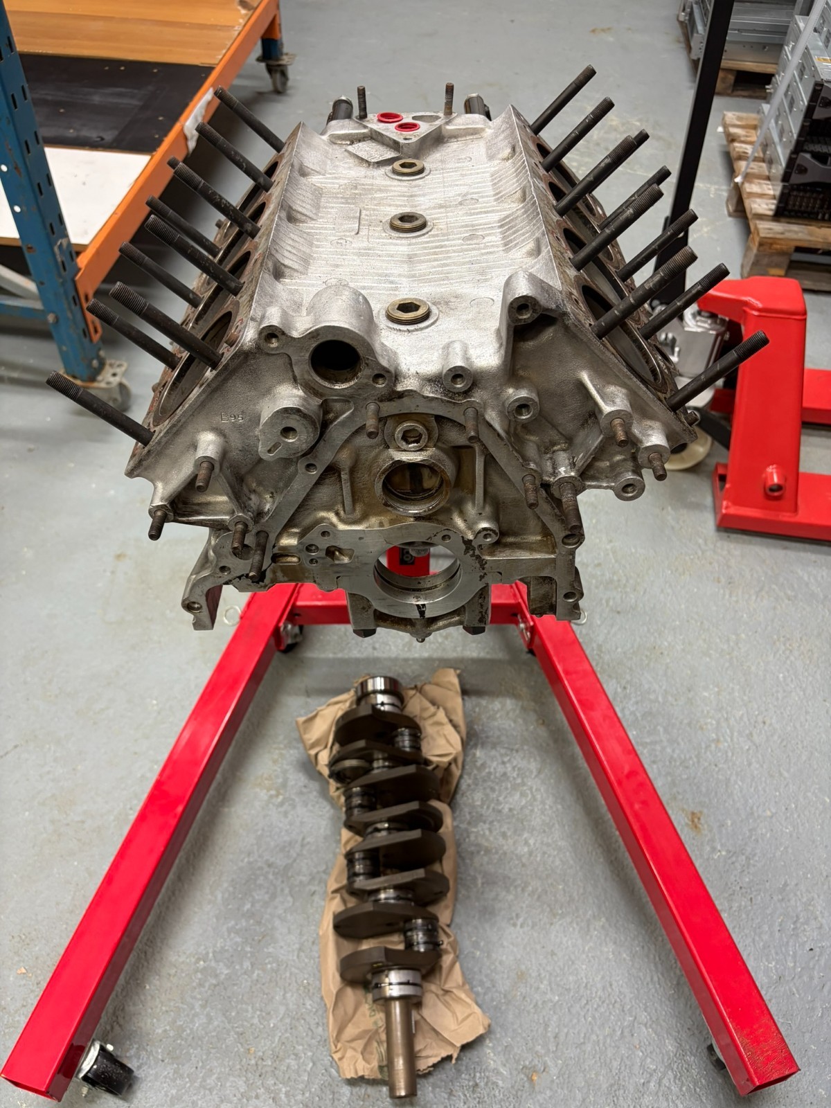 Ferrari 348 Engine Block / Bottom End – Block, Liners, Crankshaft & Bearing Caps