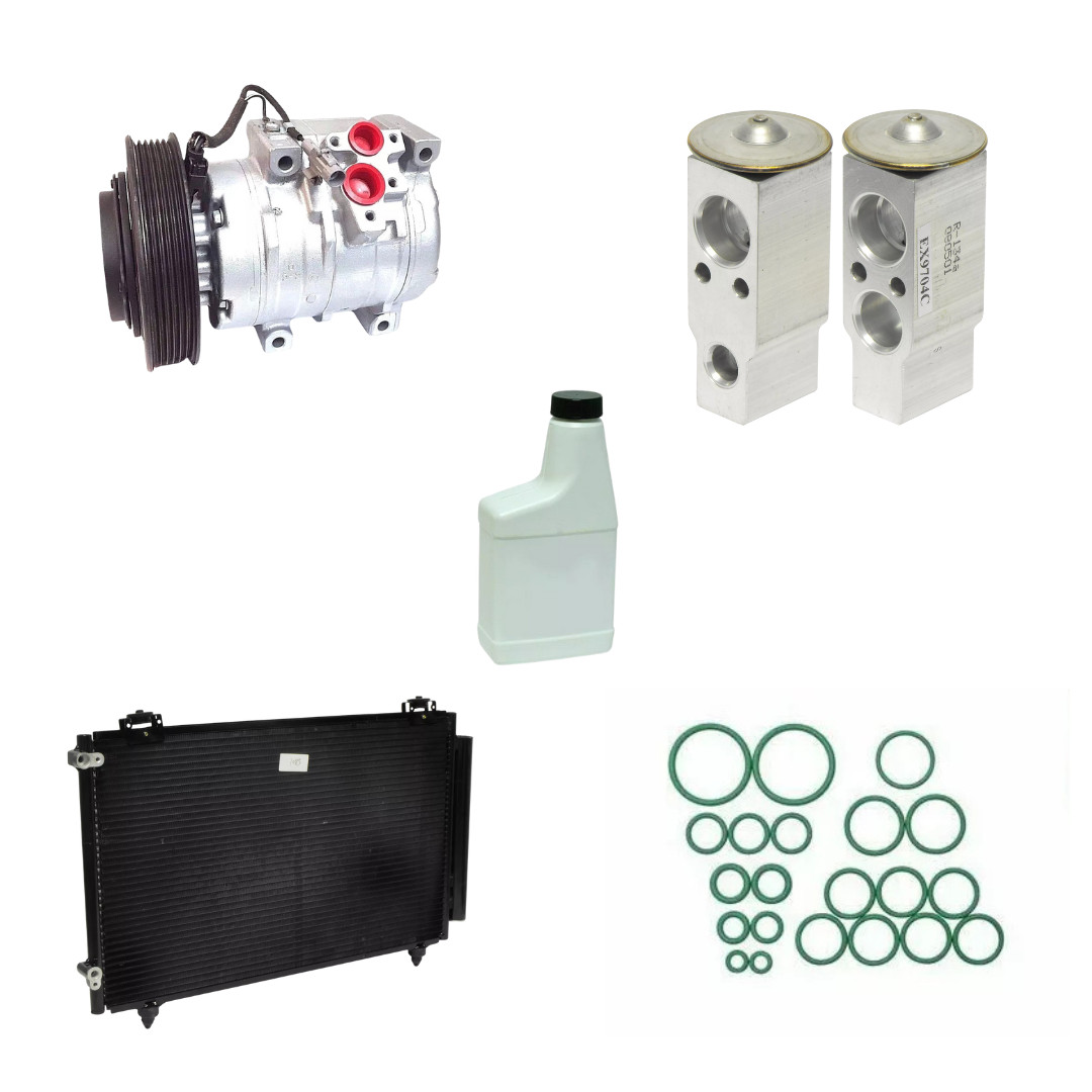 A/C Compressor and Condenser Kit Fits Toyota Corolla Matrix 2003-2004 OEM KTC391