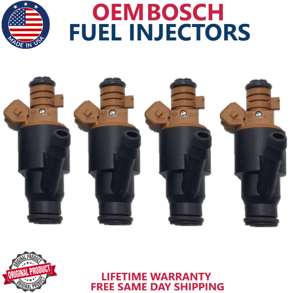 NEW OEM BOSCH x4 Fuel Injectors For 1994, 1995 BMW 318i 1.8L I4 #0280155501