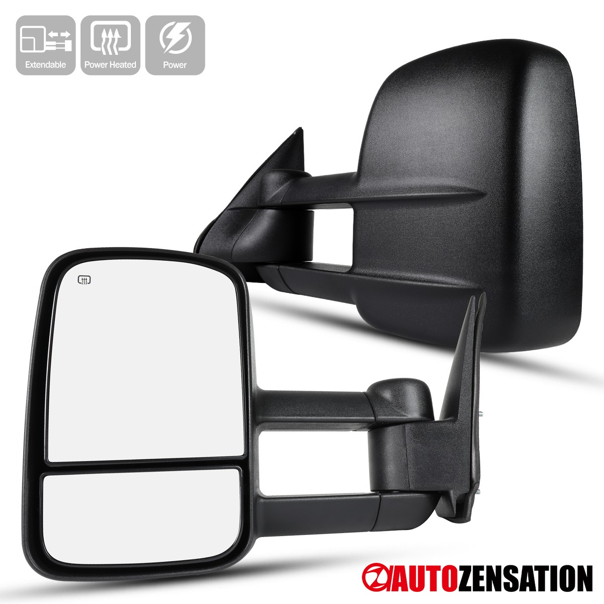 Fit 1999-2002 Silverado GMC Sierra 1500 2500 Power Heated Tow Mirrors Left+Right Fit 1999-2002 Silverado GMC Sierra 1500 2500 Power Heated Tow Mirrors Left+Right