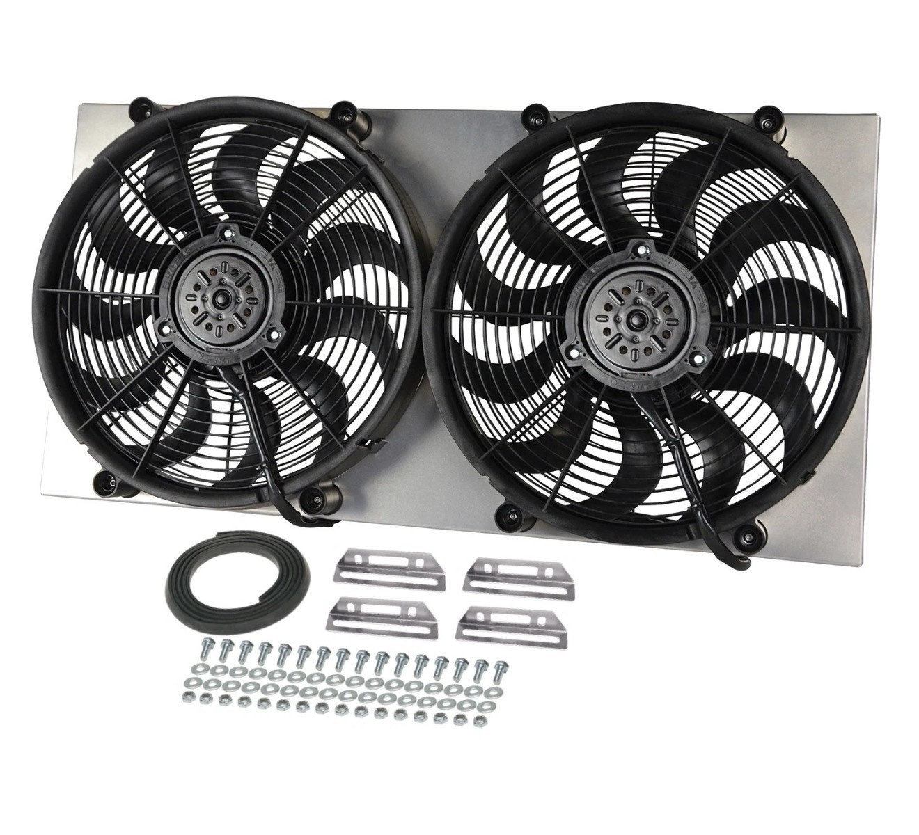 Derale 16843 Powerpack High Output Dual 17'' Electric Fan/Aluminum Shroud Kit