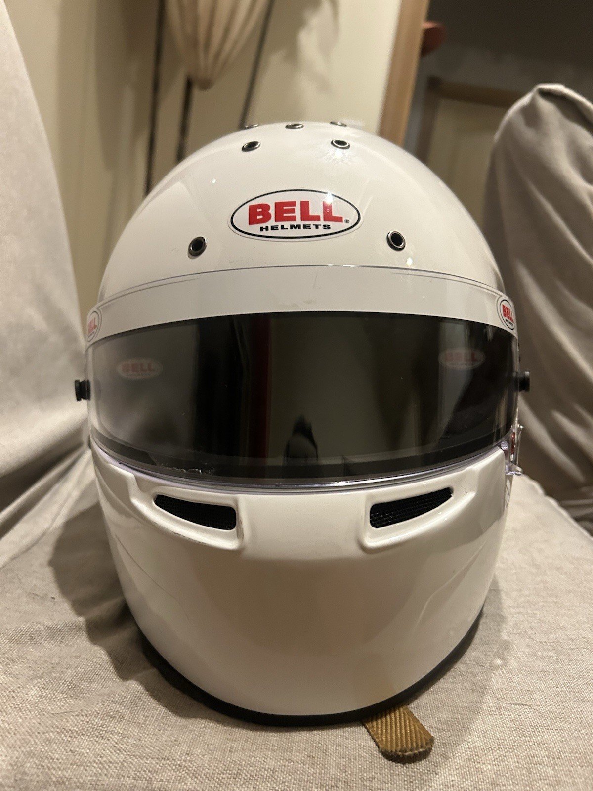 Bell Rs7 Pro Auto Racing Helmet White Large (Read description)