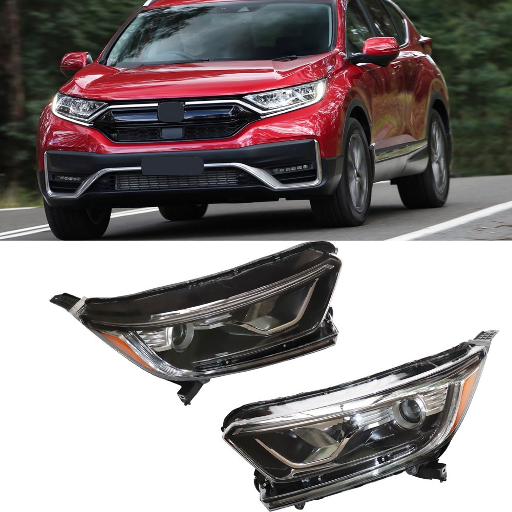 Halogen Headlights For 2017-2021 Honda CR-V Headlamps with LED DRL Pair L+R Set
