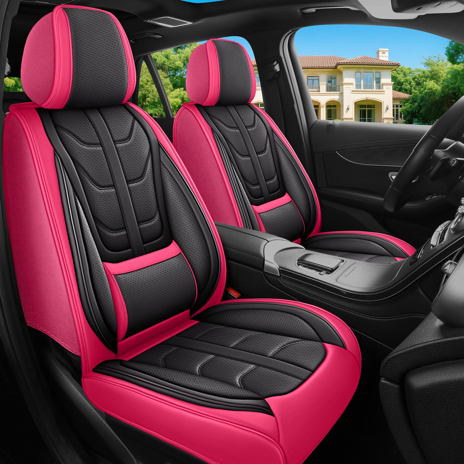 Universal 3D Waterproof Nappa Leather Car Seat Covers Full Set Cushion Protector