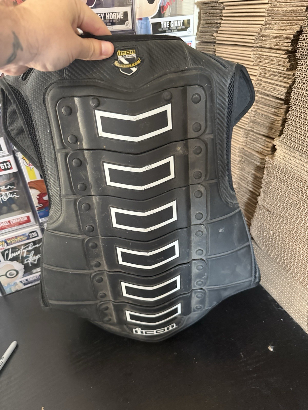 Icon Field Armor Chest Protector Vest - Black - Regular 