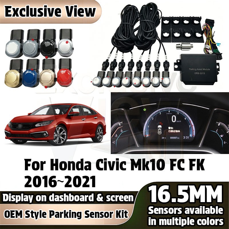 Plug&Play Parking Radar Sensor Buzzer kit  System For Honda Civic Mk10 2016~2021