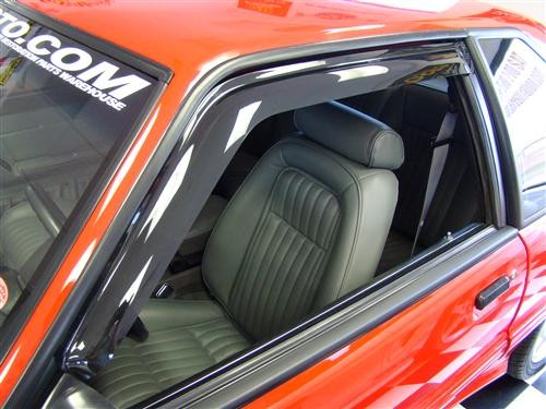 GT Styling 81310 2pc Ventgard Rain Guards Smoke 83-93 Ford Mustang