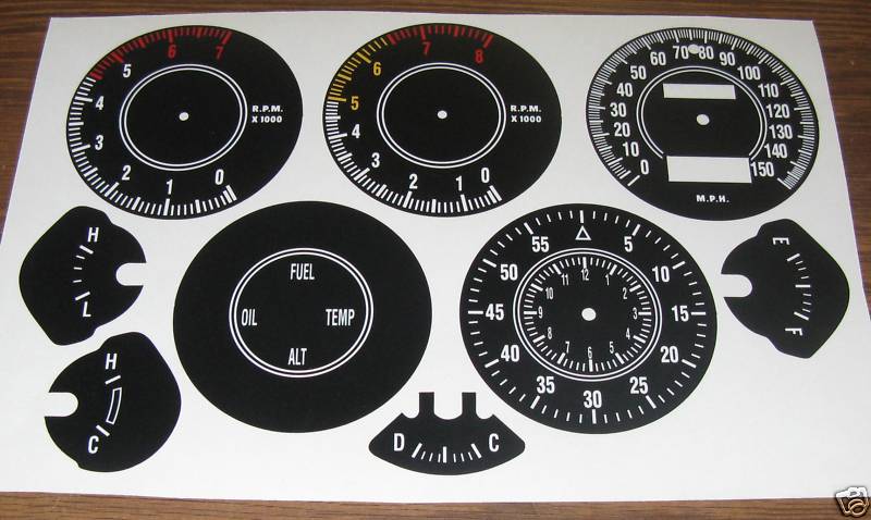 1970-74 Cuda or Challenger Rally gauge decals 1970-74 Cuda or Challenger Rally gauge decals