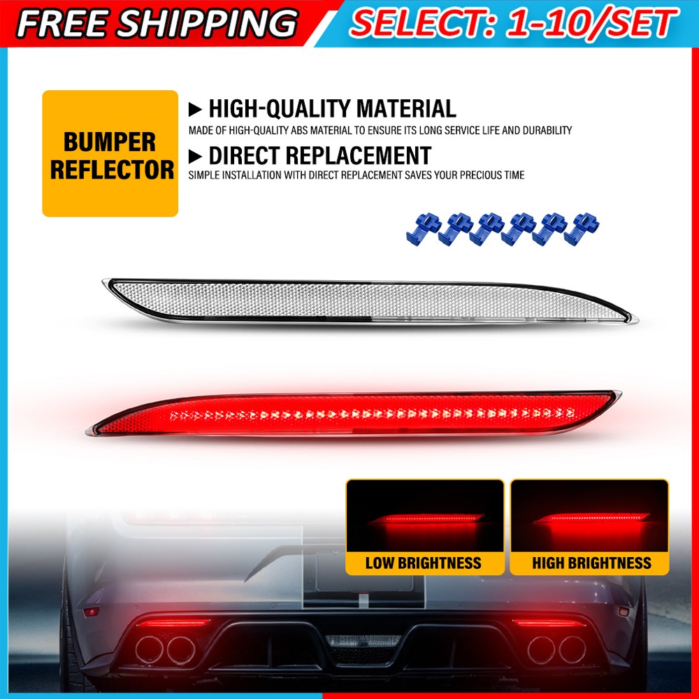 2-20x LED Clear Rear Bumper Reflector Light FR3Z15A448A Fit Ford Mustang 2015-20