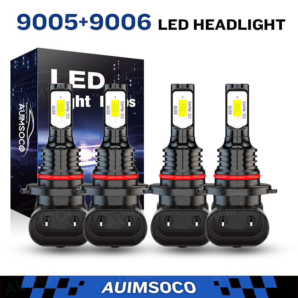 For Honda Accord 2003-2007 LED Headlight Bulbs White High/Low Beam 9005 9006 Kit