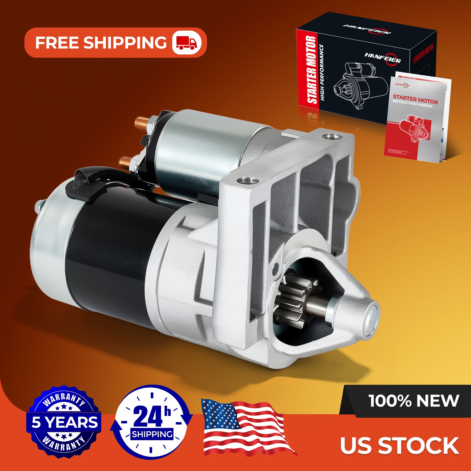 Starter Motor For Jeep Wrangler 1994-2002 Cherokee 1994-1998 2.5L L4 17564 19122