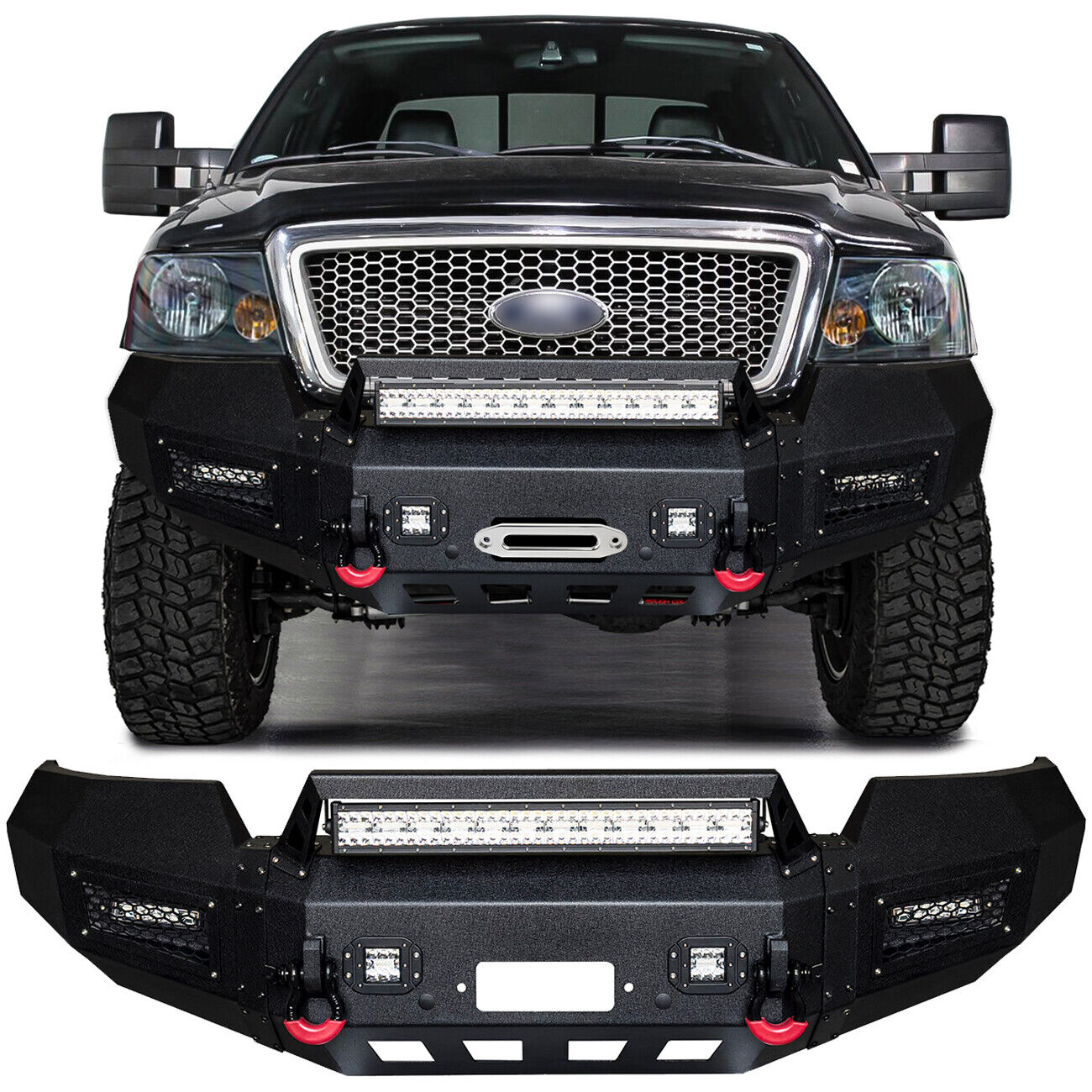 Vijay Fits 2004-2006 Ford F150 Steel Front or Rear Bumper with LED Lights