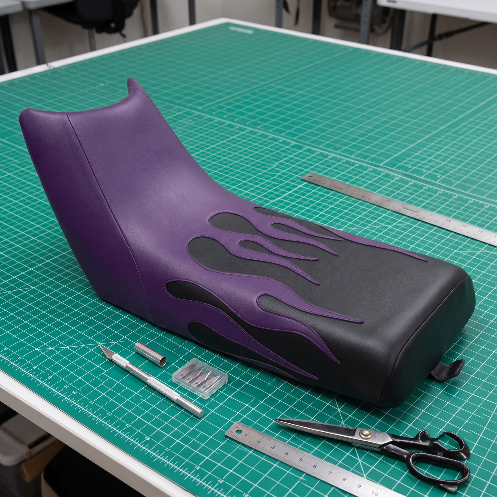 Yamaha Warrior 350 Seat Cover For 1987 To Up All Purple Black Vinyl Seat Cover
