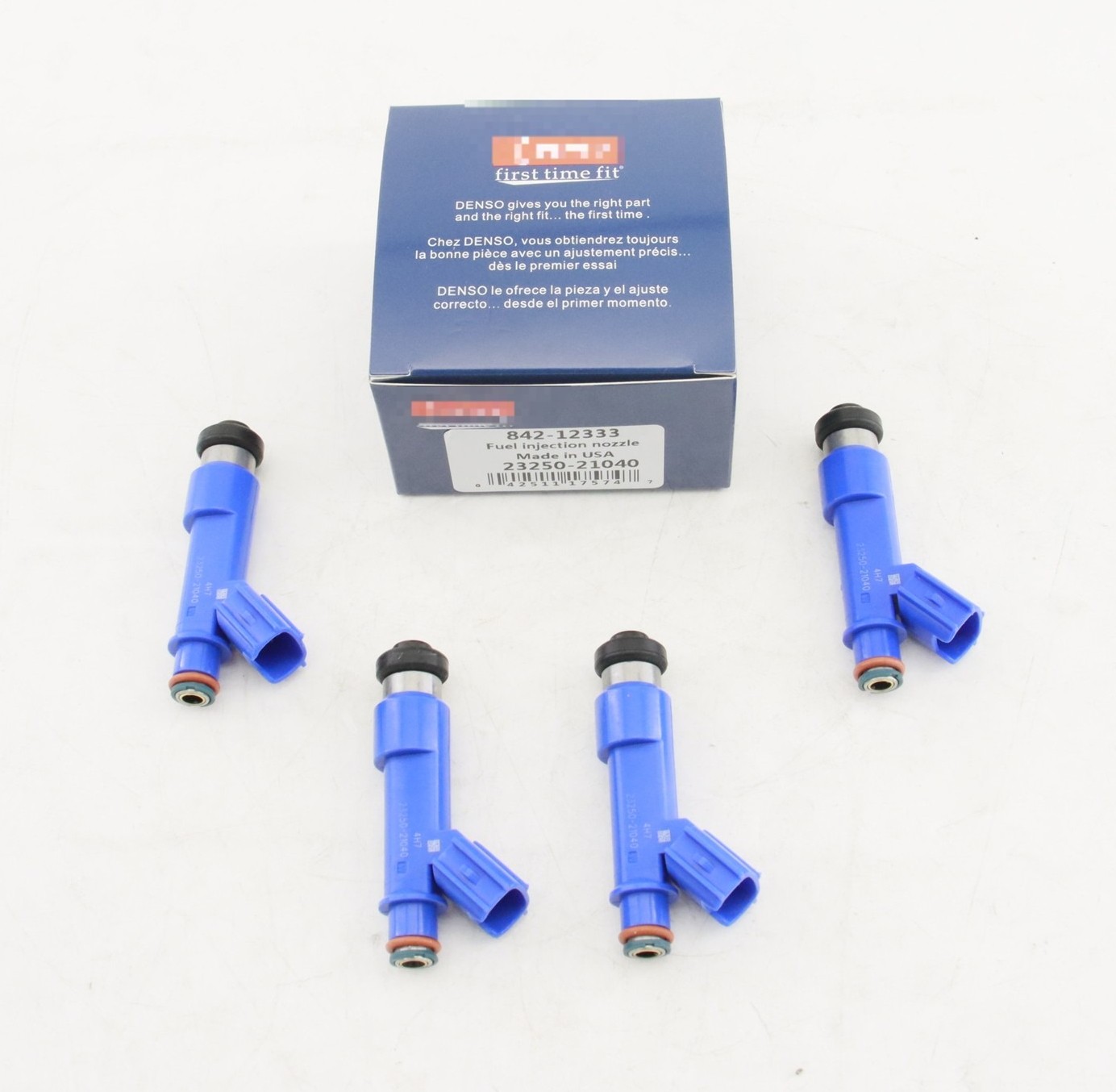 4PCS #23250-21040 Denso Fuel Injectors Fits 2006-2014 Yaris 1.5L NEW USA