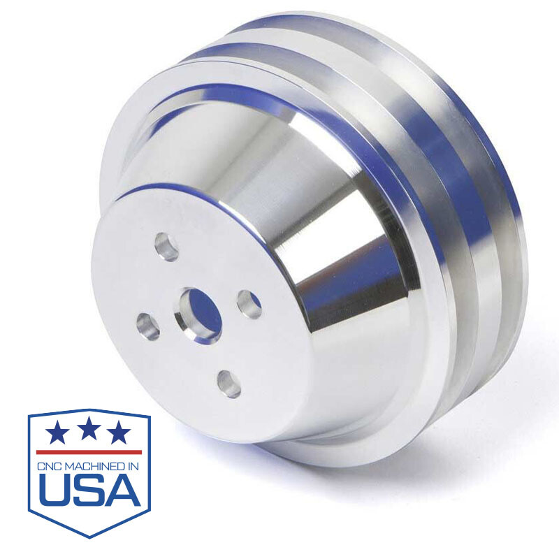 Chrysler Small Block Water Pump Pulley - 2 Groove MOPAR DODGE POLISHED BILLET