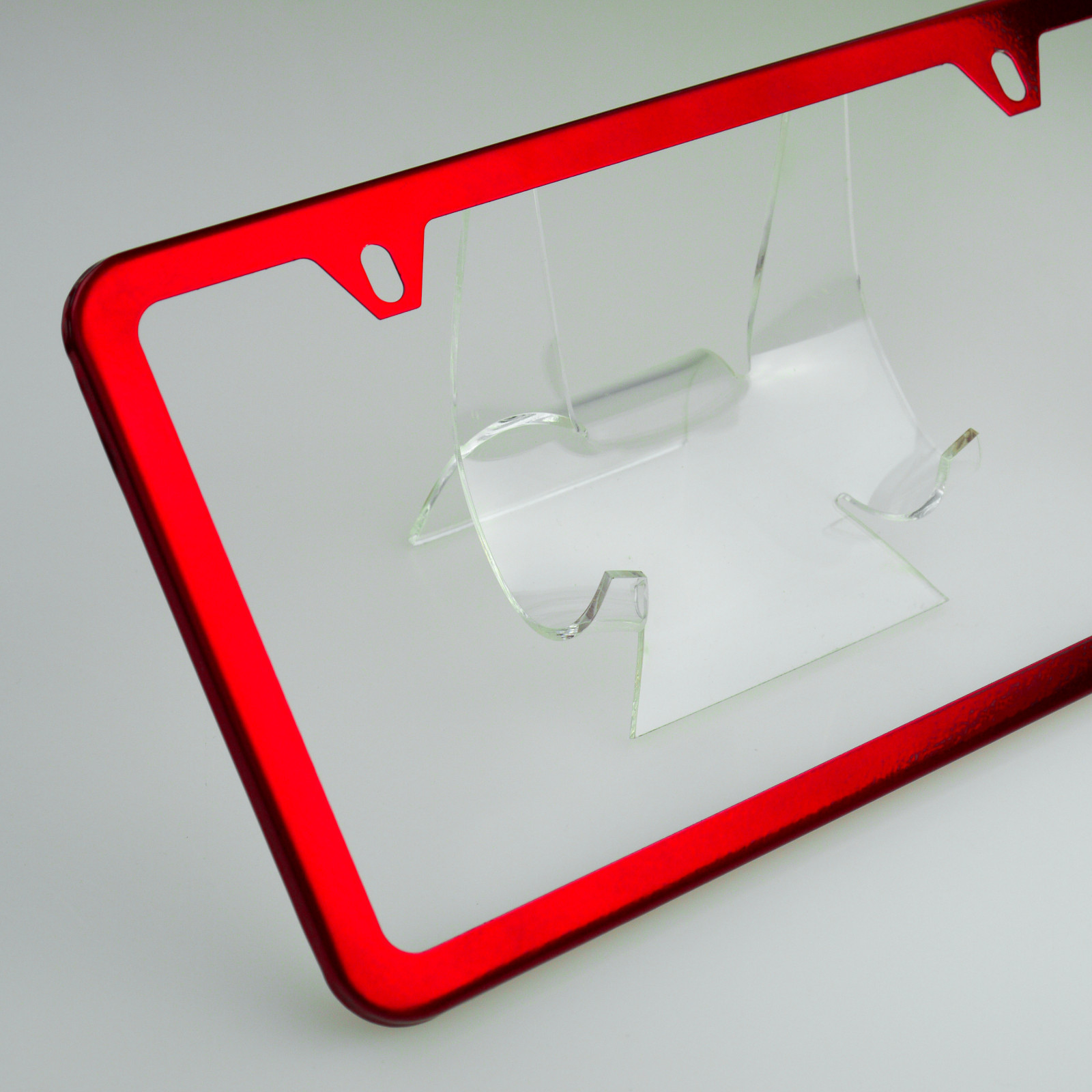 New 2 Hole Chrome Red Slim License Plate Stainless Steel Frame Car Suv Truck New 2 Hole Chrome Red Slim License Plate Stainless Steel Frame Car Suv Truck