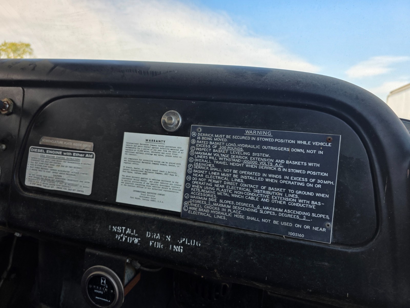 1970s International Harvester Loadstar Medium Duty Truck Glovebox Door