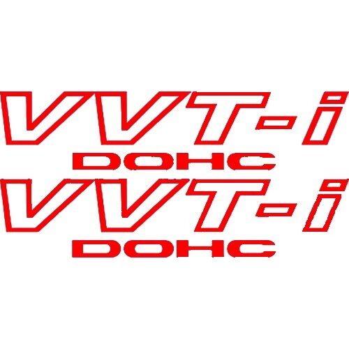 2x Red  VVT-I DOHC Stickers Vinyl Decals VVTI For Toyota TRD Supra JDM Celica