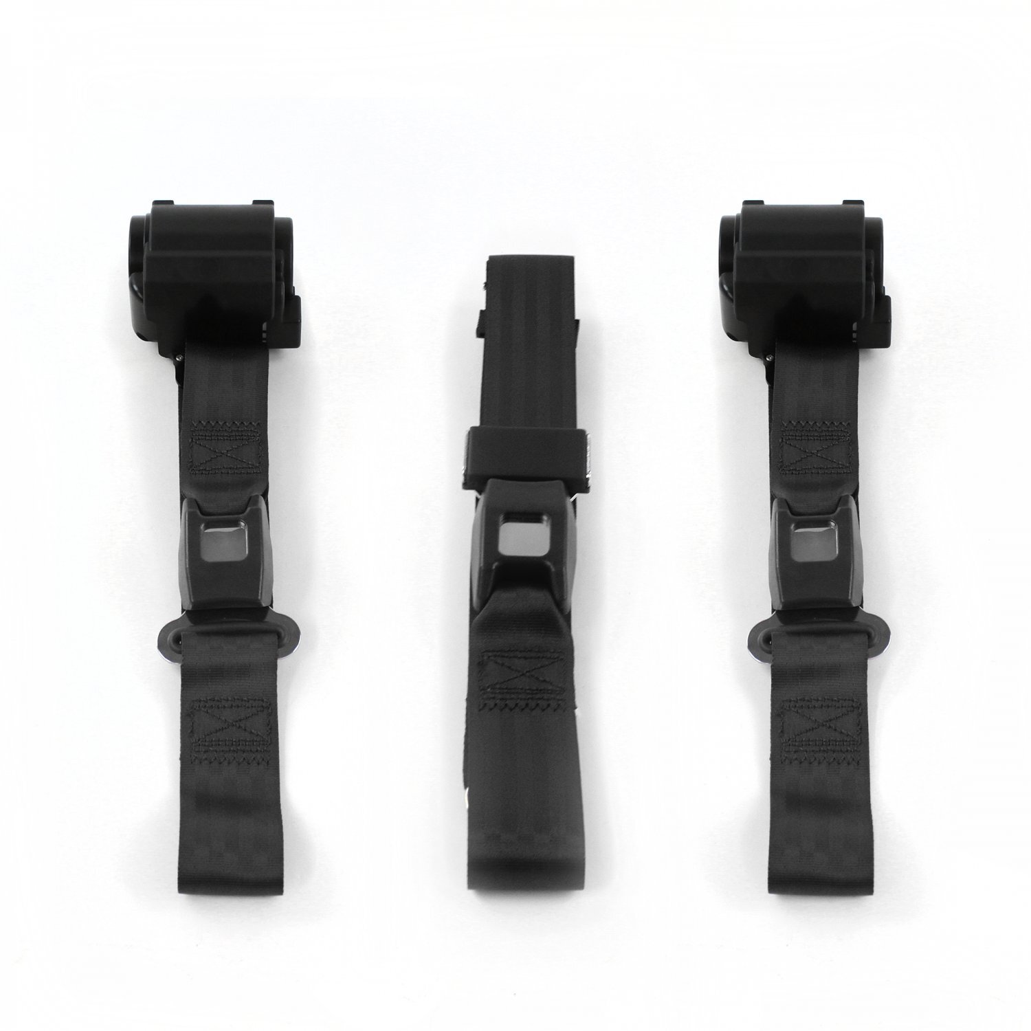 4 1968 - 1974 Standard 2pt BK Retractable Bench Seat Belt Kit - 3 Belts