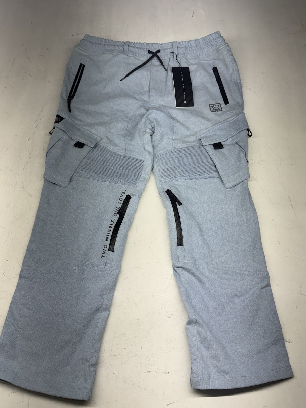 Ride Rich Armored Blue Denim Cargo Motorcycle Pants Kevlar Lined Padded Size 2XL Ride Rich Armored Blue Denim Cargo Motorcycle Pants Kevlar Lined Padded Size 2XL