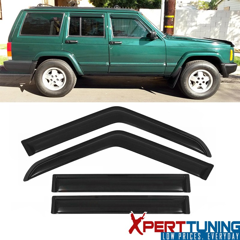 Fits 1984-2001 Jeep Cherokee XJ BJ 4PCS Window Visors Vent Rain Guard Deflector