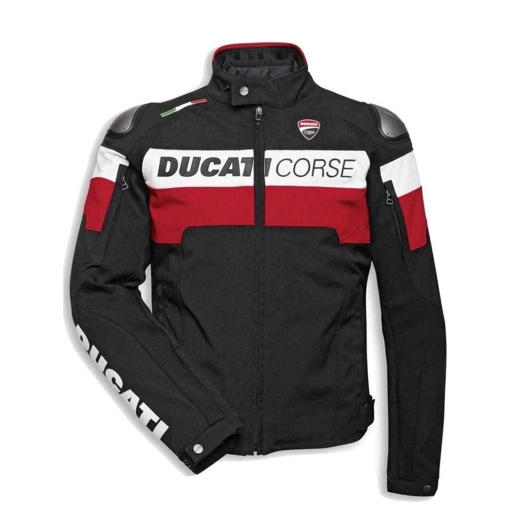 Ducati Corse Tex C5 Fabric Jacket by Dainese Waterproof CE Armor Touring Ducati Corse Tex C5 Fabric Jacket by Dainese Waterproof CE Armor Touring