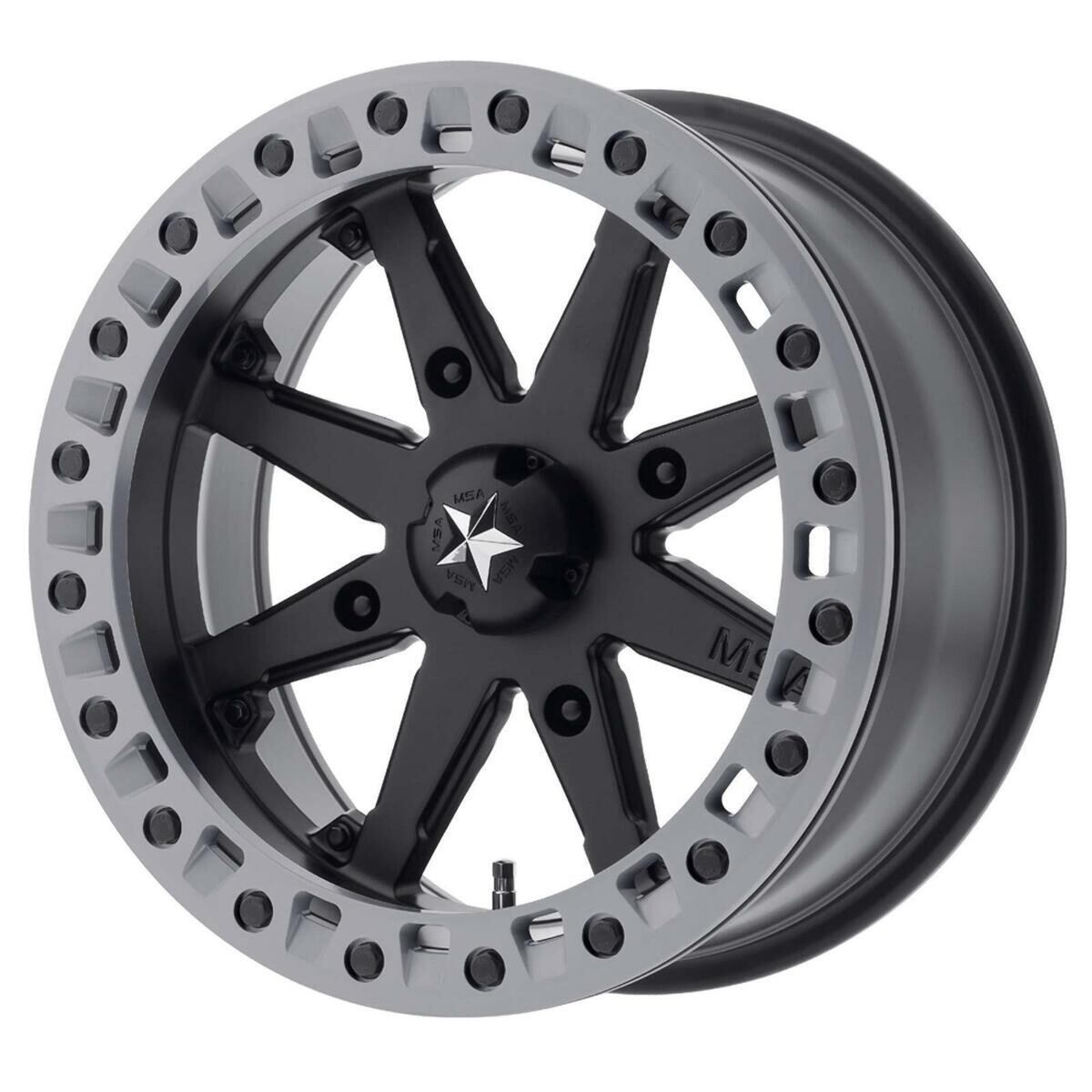 Polaris RZR Can-Am Maverick MSA M31 LOK2 Satin Black Beadlock Wheel M31-05756