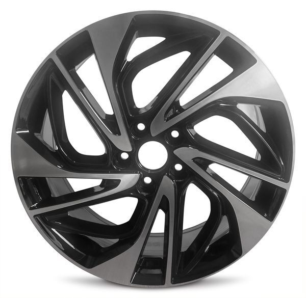 New 19x7.5 inch Wheel for Hyundai Tuscon 19-21 Black Machined Face Alloy Rim