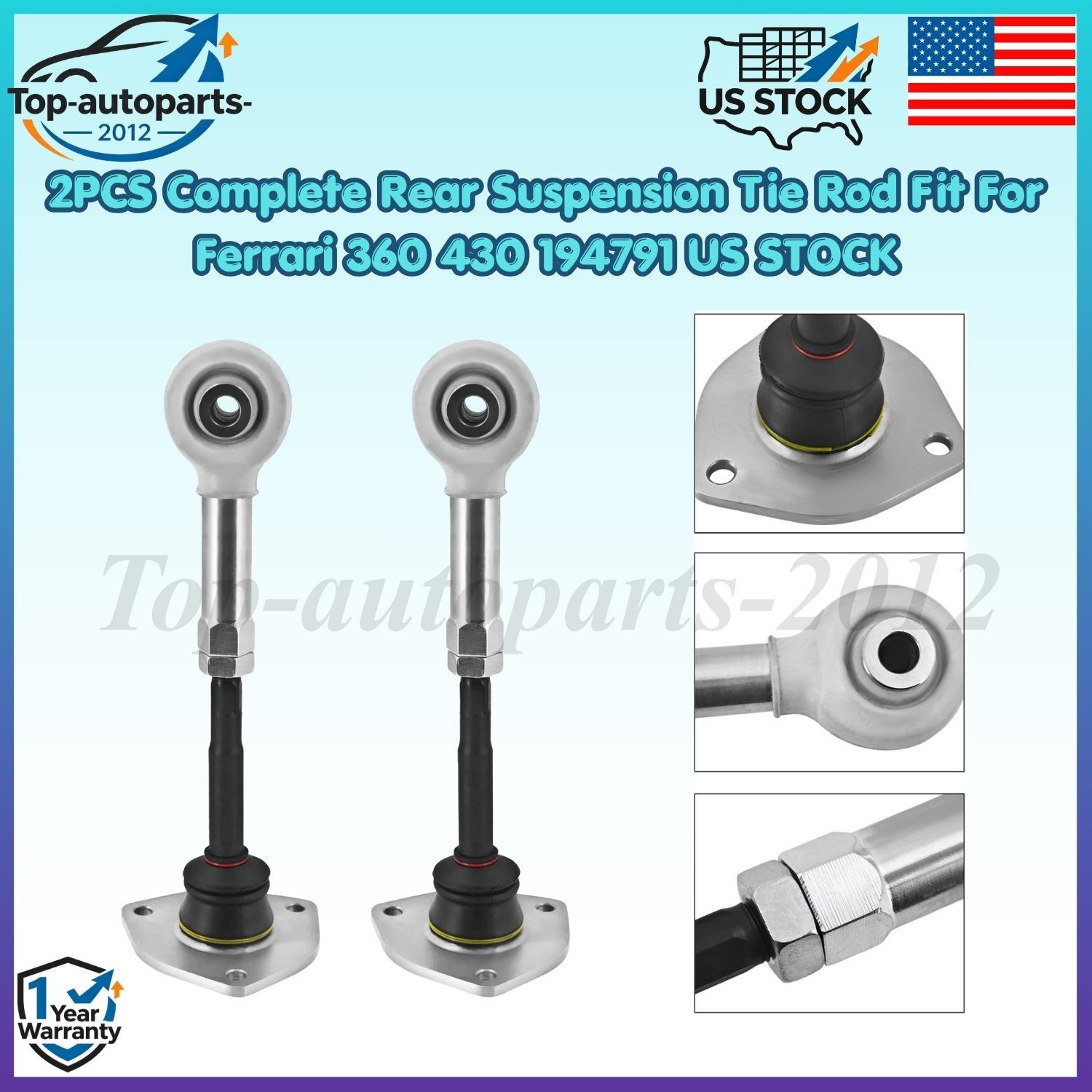 2PCS Complete Rear Suspension Tie Rod Fit For Ferrari 360 430 194791 US STOCK