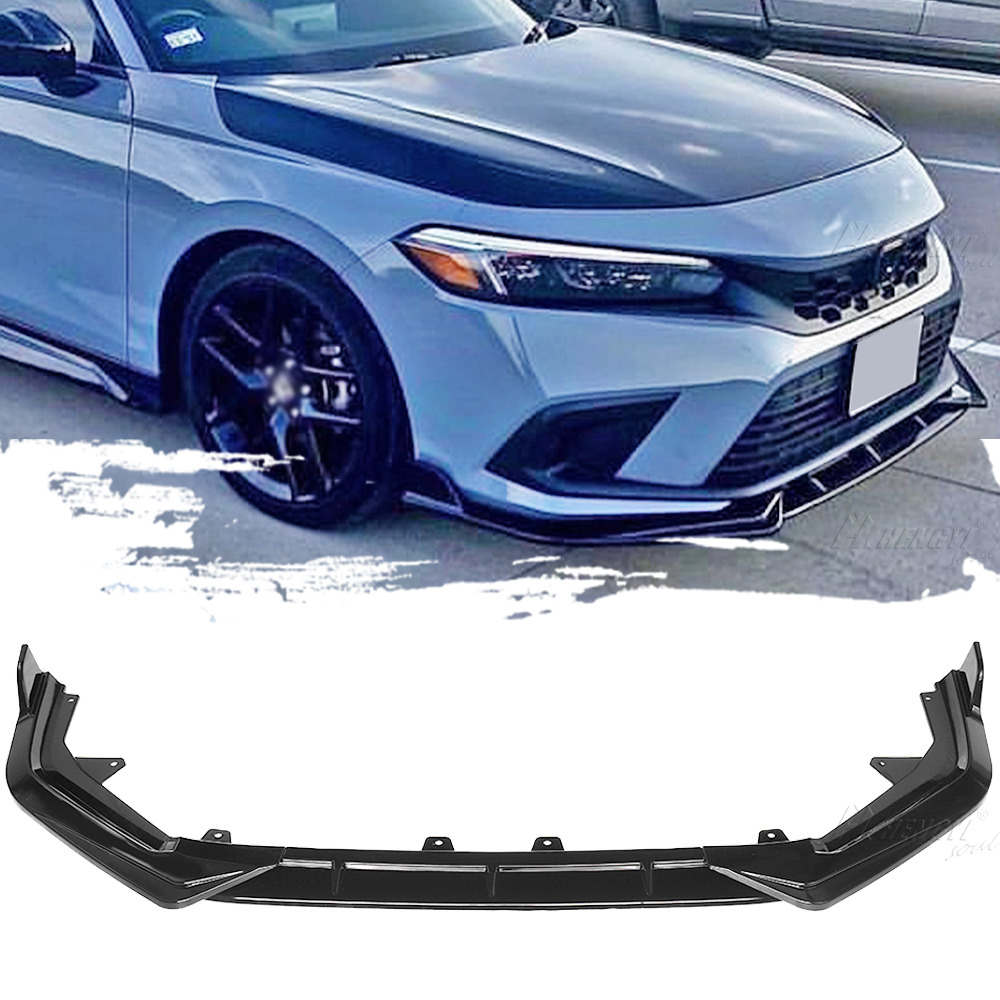 For Honda Civic 11th 2022+ Sedan Hatch Gloss Black Front Lip Spoiler Splitter