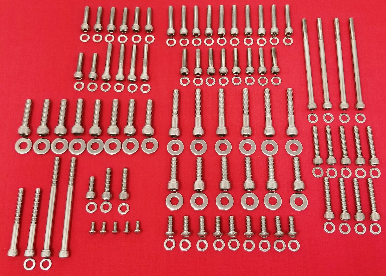 2006-2017 HARLEY DYNA POLISHED STAINLESS STEEL ENGINE TRANSMISSION BOLT KIT SET